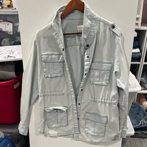 Universal Thread Light Blue Striped Jacket